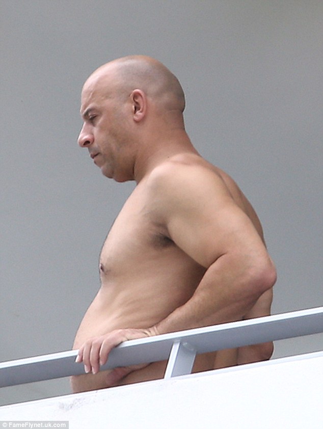 Vin Diesel nel 2015, fuori al balcone un po' appesantito nella linea