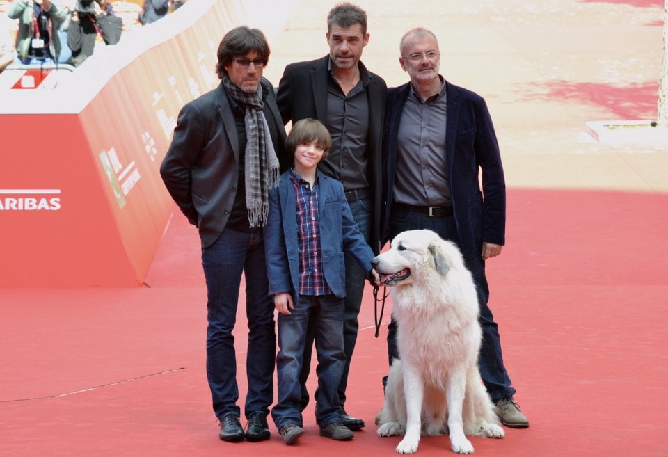 Roma 2015: Christian Duguay, Thierry Neuvic, Felix Bossuet e Belle, sul tappeto rosso di Belle & Sèbastien, l'avventura continua