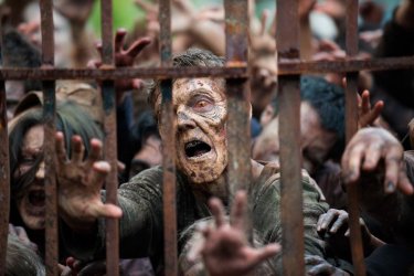 The Walking Dead: un gruppo di walker nell'episodio Thank You