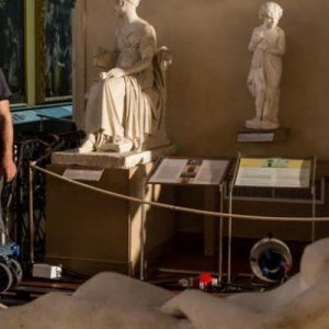 Firenze e gli Uffizi 3D/4K: la troupe del documentario al lavoro sul set
