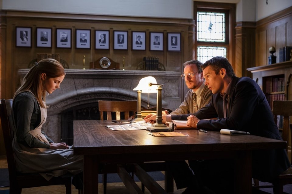 Regress: Emma Watson, David Thewlis and Ethan Hawke in a scene from the film