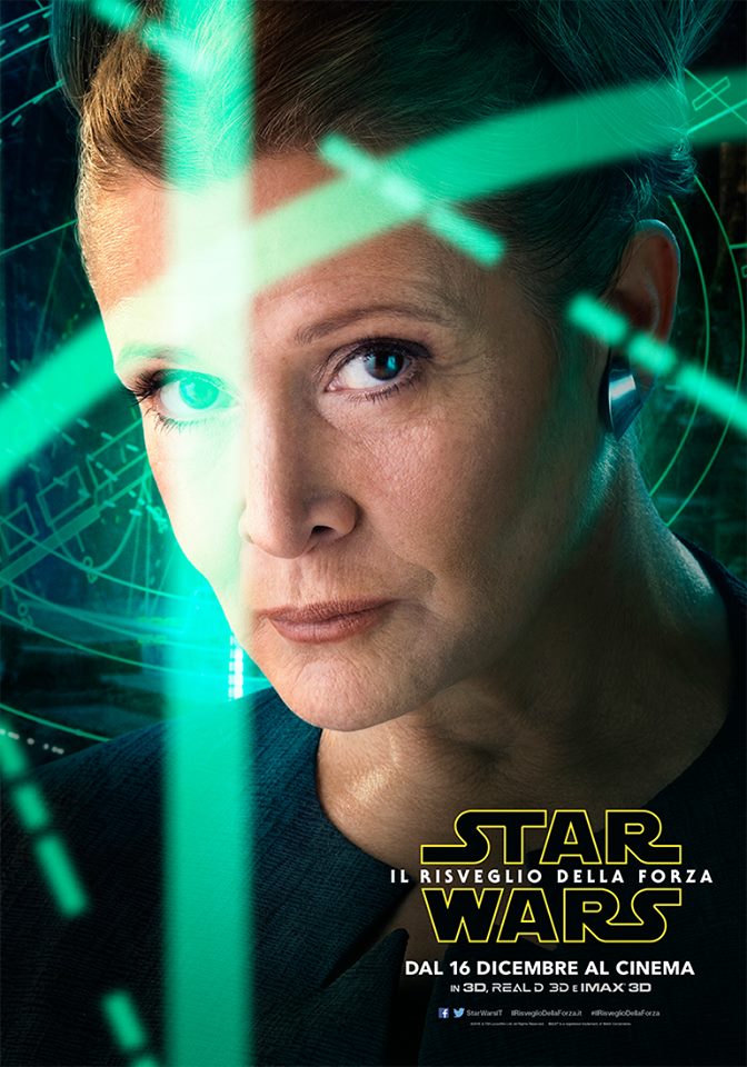 Star Wars: Il Risveglio della Forza, il character poster di Carrie Fisher