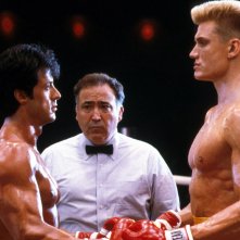 Rocky IV - Sylvester Stallone e Dolph Lundgren sul ring