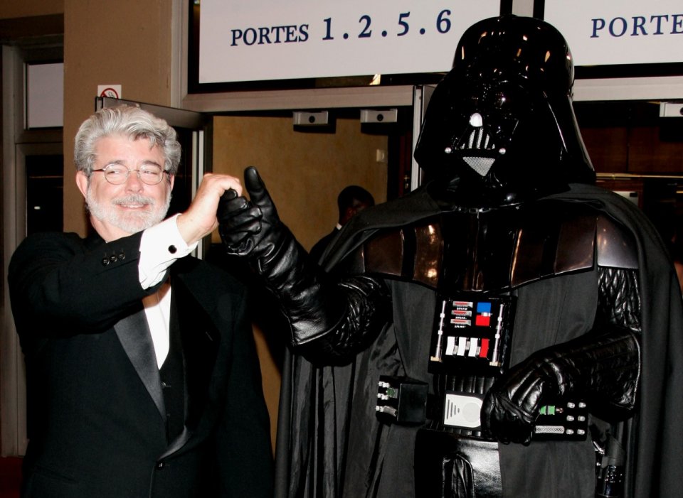 George Lucas con la sua creatura Dart Vader