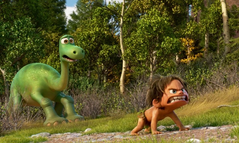 Il viaggio di Arlo: il piccolo Spot protegge il giovane apatosauro protagonista