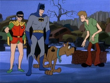 Una foto dell'incontro tra Batman e Scooby-Doo