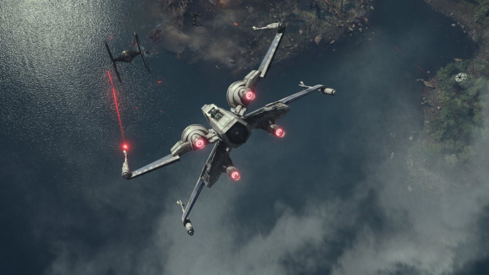 Star Wars: Il risveglio della forza, un'immagine di combattimento aereo