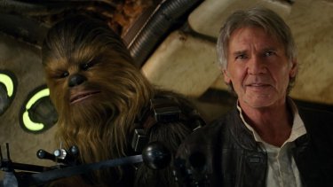 Star Wars: Il risveglio della forza, Harrison Ford e Chewbecca in un'immagine del film
