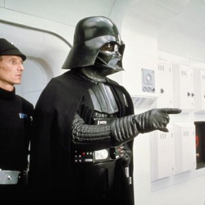 Guerre stellari: una scena con David Prowse e Carrie Fisher