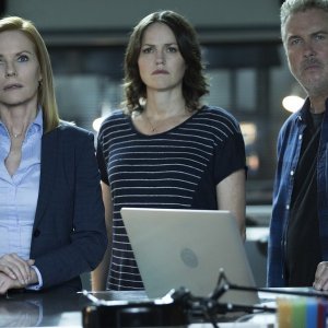 CSI: Scena del crimine - Marg Helgenberger, Jorja Fox e William Petersen in una foto dell'ultimo episodio intitolato Immortality