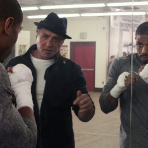 Creed - Nato per combattere: Sylvester Stallone e Michael B. Jordan in una scena del film