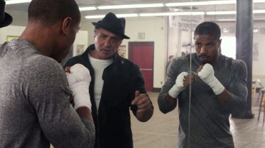 Creed - Born to Fight: Sylvester Stallone and Michael B. Jordan in a scene from the film