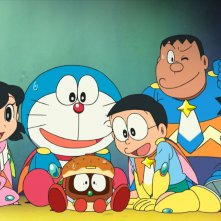 Doraemon il film: Nobita e gli eroi dello spazio, una scena tratta dal film d'animazione