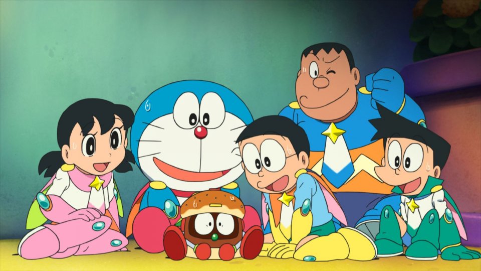 Doraemon il film: Nobita e gli eroi dello spazio, una scena tratta dal film d'animazione