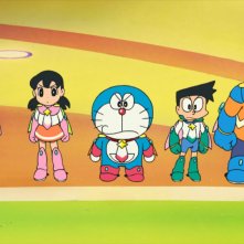 Doraemon il film: Nobita e gli eroi dello spazio, una scena del film d'animazione