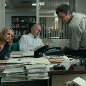 Il caso Spotlight: Rachel McAdams, Michael Keaton, Mark Ruffalo e Brian d'Arcy James in un momento del film