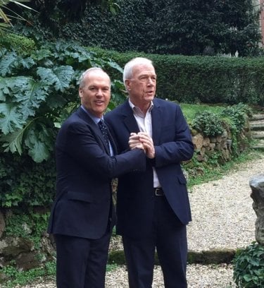 Il caso Spotlight: Michael Keaton al photocall con il giornalista Walter Robinson