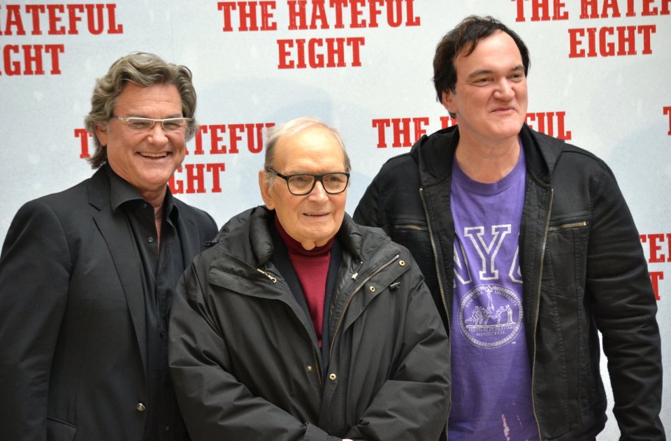 Kurt Russell, Tarantino e Morricone presentano The Hateful Eight a Roma