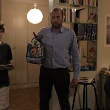 News From Planet Mars: Vincent Macaigne, Tom Rivoire, François Damiens e Veerle Baetens in una scena del film