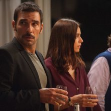 Perfetti sconosciuti: Edoardo Leo, Kasia Smutniak e Giuseppe Battiston in una scena del film