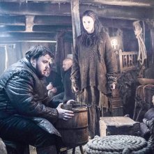 Il trono di spade: Hannah Murray e John Bradley in una foto della première della sesta stagione