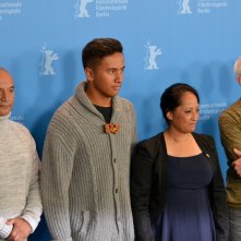 Berlino 2015: Lee Tamahori, Temuera Morrison, Nancy Brunning e Akuhata Keefe al photocall del film The Patriarch