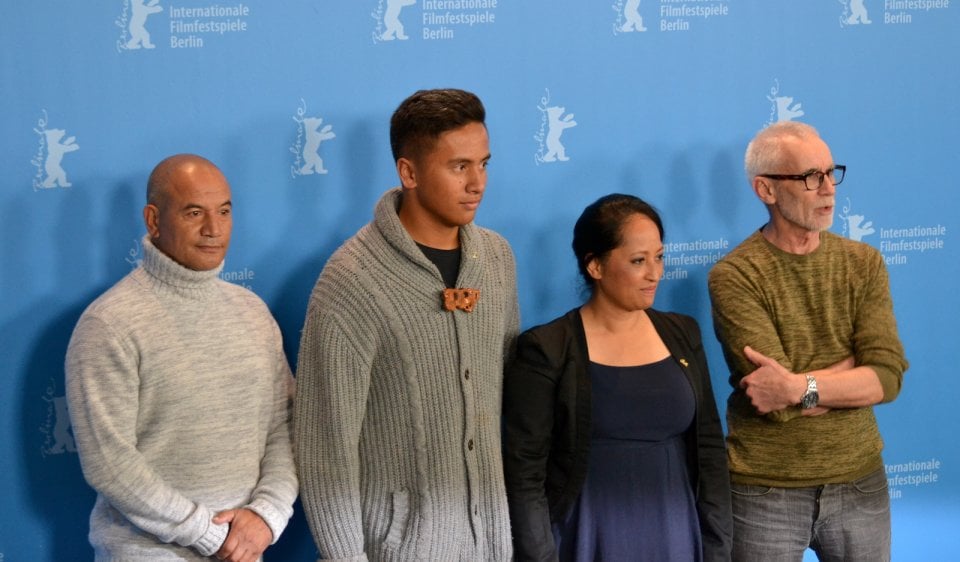 Berlino 2015: Lee Tamahori, Temuera Morrison, Nancy Brunning e Akuhata Keefe al photocall del film The Patriarch