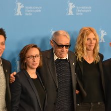 Berlino 2016: André Téchiné, Corentin Fila, Sandrine Kiberlain, Kacey Mottet Klein, Céline Sciamma al photocall di Being 17