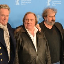 Berlino 2016: Benoît Delépine, Gustave Kervern, Gérard Depardieu, Vincent Lacoste al photocall di Saint Amour