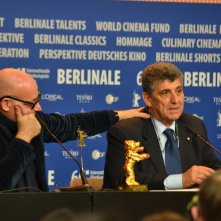 Berlino 2016: Gianfranco Rosi e Pietro Bartolo alla conferenza dei premiati