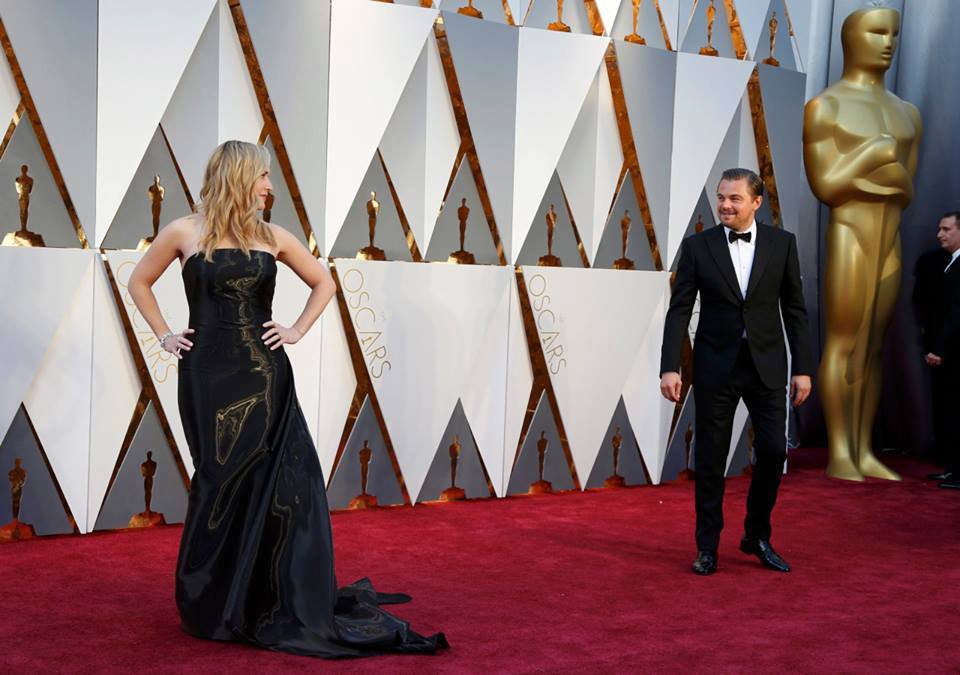 Kate Winslet  e Leonardo DiCaprio agli Academy Awards 2016