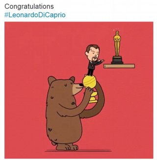 Oscar 2016: una divertente immagine dedicata alla vittoria Leonardo DiCaprio