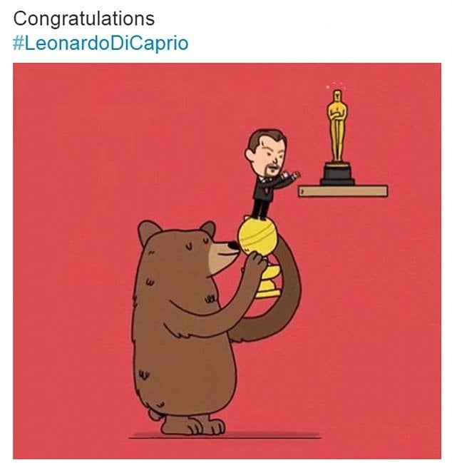 Oscar 2016: una divertente immagine dedicata alla vittoria Leonardo DiCaprio