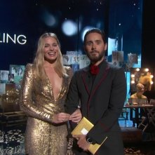 Oscar 2016: Margot Robbie e Jared Leto durante lo show