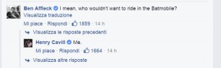 Batman v Superman: Dawn of Justice - Scambio di battute su Facebook tra Ben Affleck e Henry Cavill