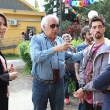 Abbraccialo per me: Stefania Rocca, il regista Vittorio Sindoni, Moisè Curia e Giulia Bertini sul set del film