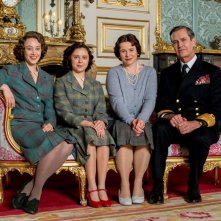 Una notte con la regina: Sarah Gadon, Bel Powley, Emily Watson e Rupert Everett in un'immagine promozionale