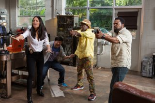 Un poliziotto ancora in prova: Olivia Munn, Ken Jeong, Kevin Hart e Ice Cube in una scena del film