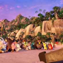 Angry Birds - Il film: una scena di gruppo del film d'animazione