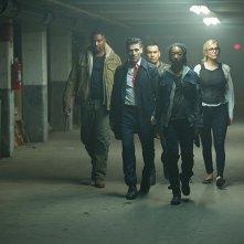 La notte del giudizio - Election Year: Mykelti Williamson, Frank Grillo ed Elizabeth Mitchell in un momento del film