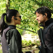 Fuoco amico TF45 - Eroe per amore: una scena della fiction con Andrea Sartoretti e Romina Mondello 