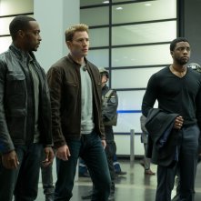 Captain America: Civil War - Una foto di Chris Evans, Anthony Mackie e Chadwick Boseman pubblicata dal magazine Empire