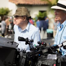 Café Society: il regista Woody Allen e il direttore della fotografia italiano Vittorio Storaro sul set