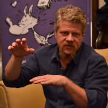 The Walking Dead: Michael Cudlitz mentre risponde alle domande dei giornalisti a Napoli