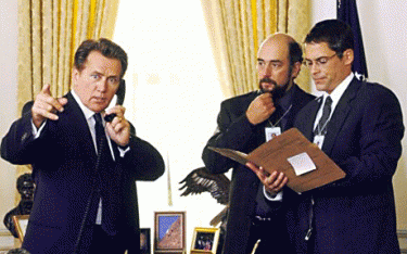 West Wing: Martin Sheen e Rob Lowe in una foto della serie