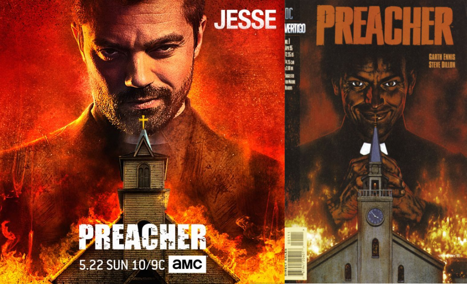 Preacher: il nuovo poster dedicato a Jesse Custer omaggia la locandina ufficiale