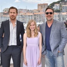 The Nice Guys: Russell Crowe, Ryan Gosling e Angourie Rice durante il phtocall