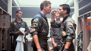Tom Cruise con Val Kilmer in Top Gun