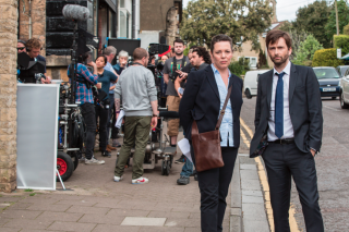 Broadchurch: Olivia Colman e David Tennant sul set
