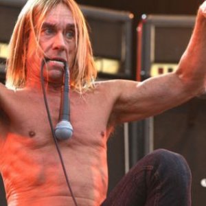 Iggy Pop: Live in concerto Basilea 2015, una cuoriosa immagine che ritrae Iggy Pop sul palco